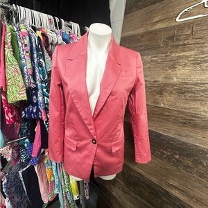 J. Crew Pink Willa Blazer Jacket Tailored Fit Notched Lapels